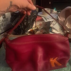 Liz Claiborne Red Shoulder Bag with K Accent